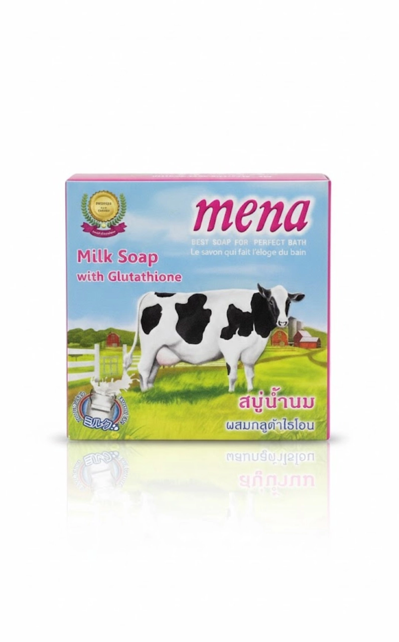 صابونة مينا بحليب مع الجلوتاثيون من شركة MenaMena Milk Soap with Glutathione by Mena