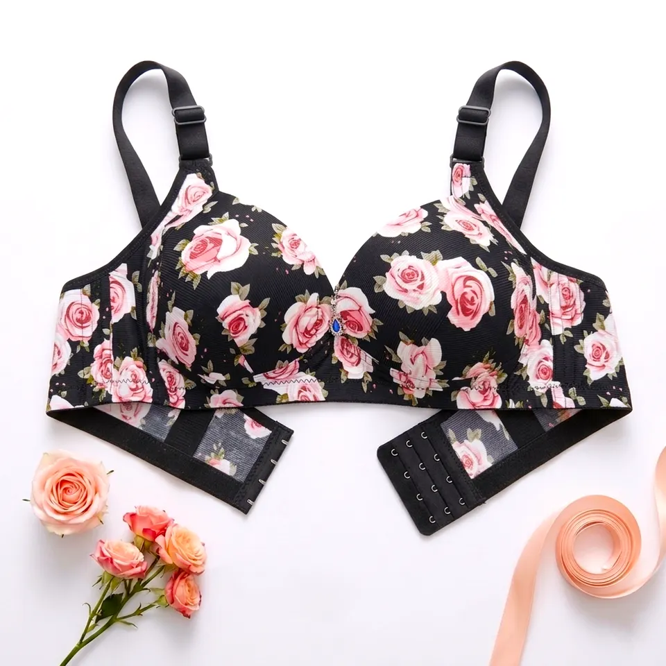 ستيانة زهرة الربيع الكيوت حشوة عادي قالب كبير🌸✨