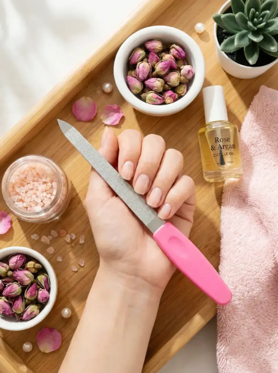 مبرد الأناقة 2 بـ 1 ✨ (اللمسة المخملية لأظافرك) 💅💖 