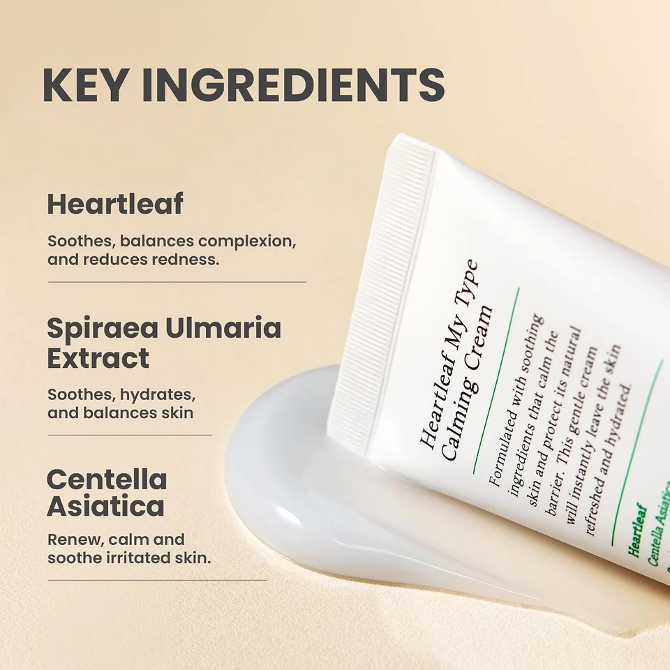 AXIS-Y Heartleaf My Type Calming Cream 60ml - Soothing, Redness Relief & Long Lasting Moisture Dewy Skin Daily Face Lotion - Vegan Korean Skin Care Moisturizer Face Cream