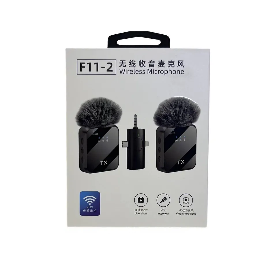 ميكروفون نك مايك لاسلكي عدد 2 موديل F11-2