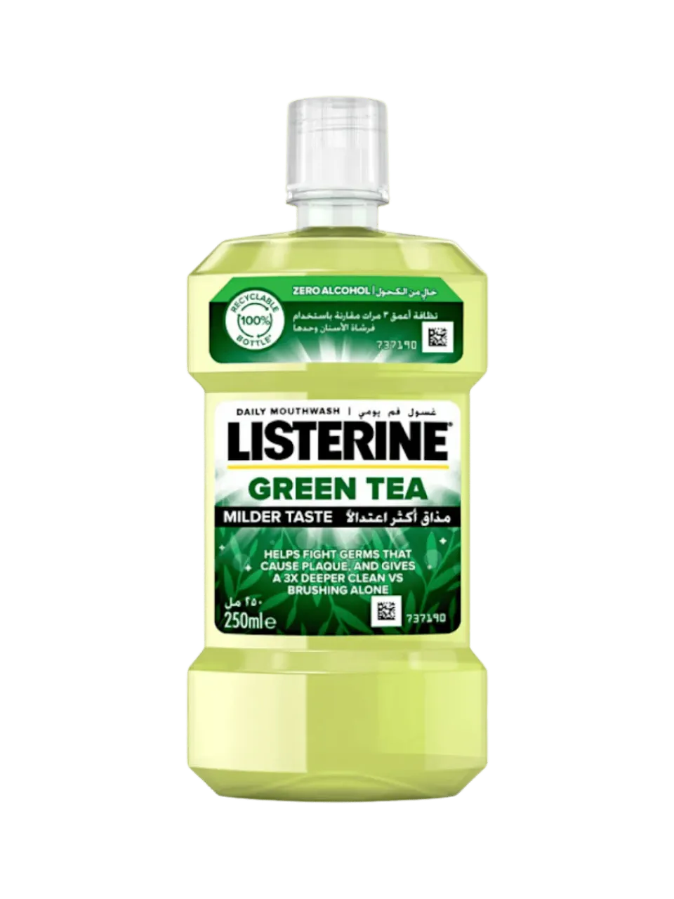 غسول الفم ليسترين بالشاي الأخضر للاستخدام اليومي – 250 مل