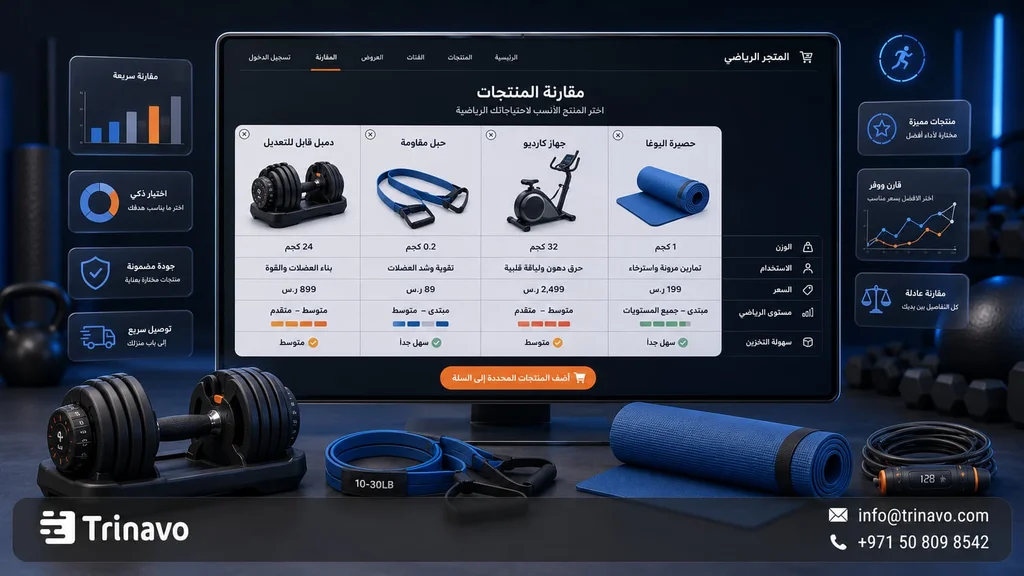 Steps to create an online sports equipment store with Trinavo