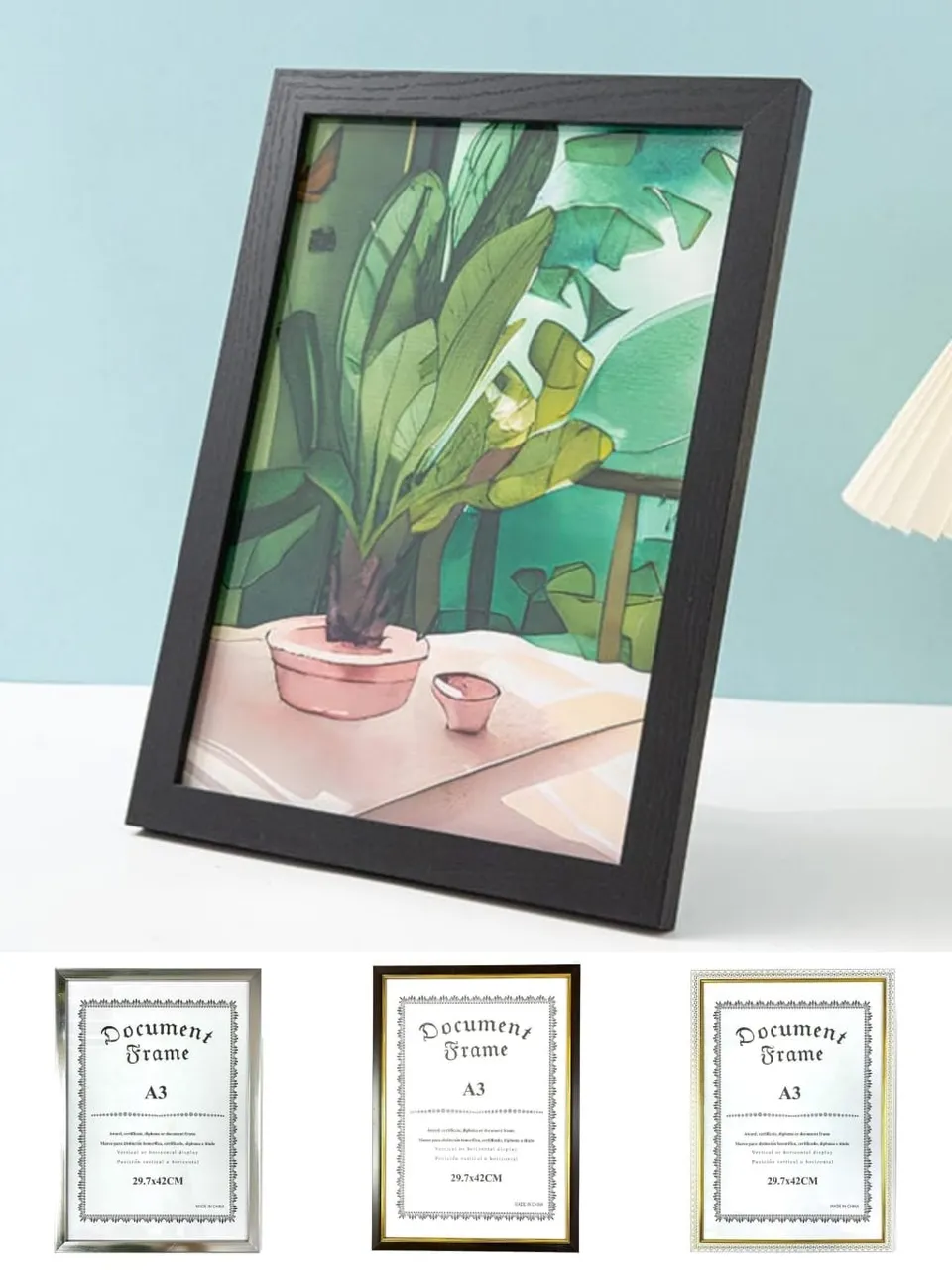 إطار خشبي A3، أسود