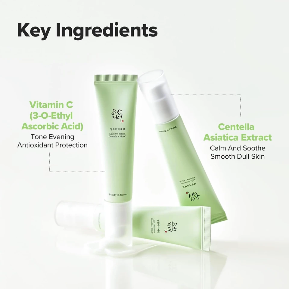 Beauty of Joseon Light On Serum Vitamin C Centella Dark Spot Fine Lines Pigmentation Correcting Serum, Hydrating Moisturizer, Korean Skin Care for Men and Women, 30ml