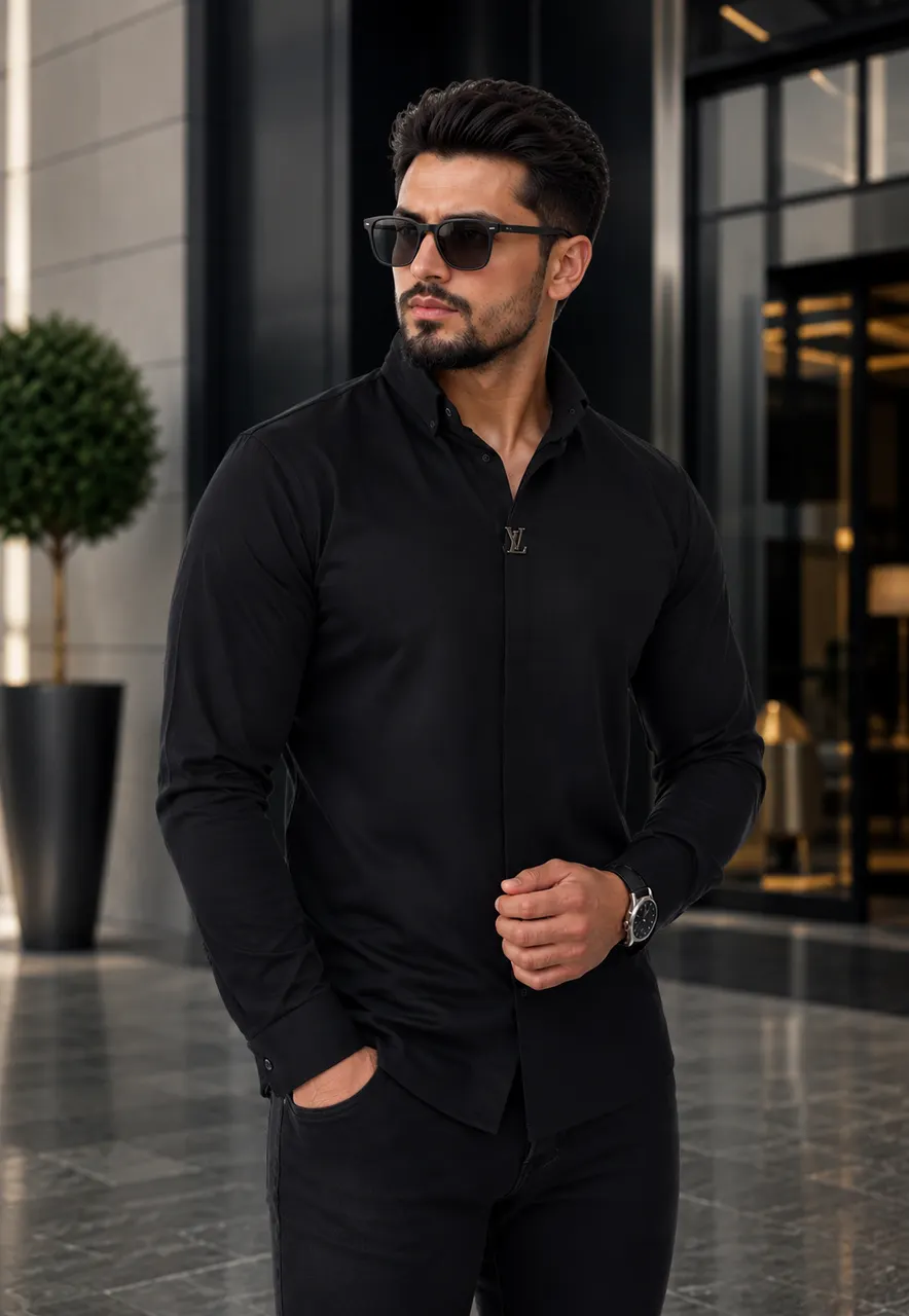 قميص الهيبة بكمام كريب زارا الفخم 🖤💪