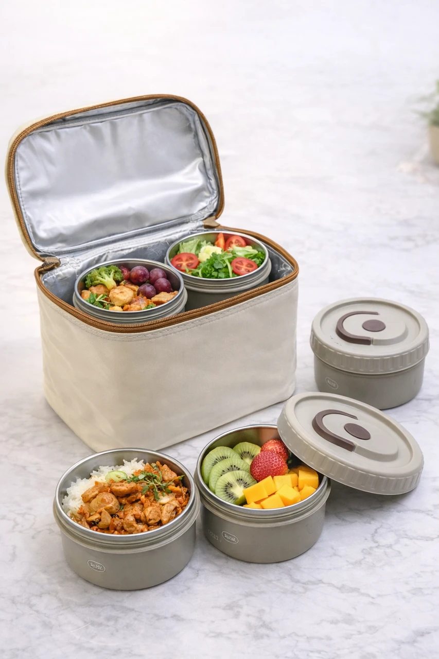 طقم علب طعام سفرطاس رباعي