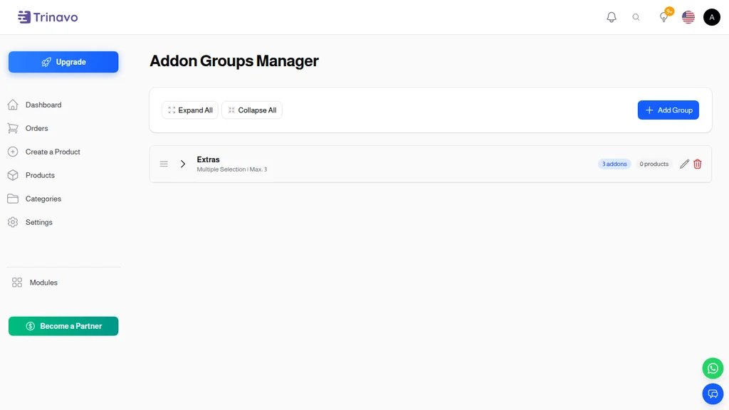 Addon Groups Manager