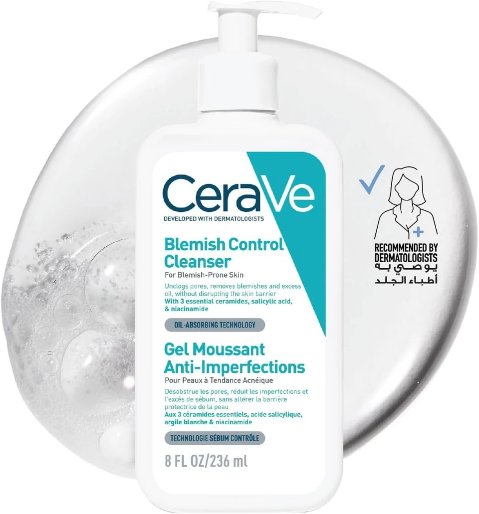 CeraVe Blemish Control Cleanser Face Wash For Acne & Blemish Prone Skin 236ml