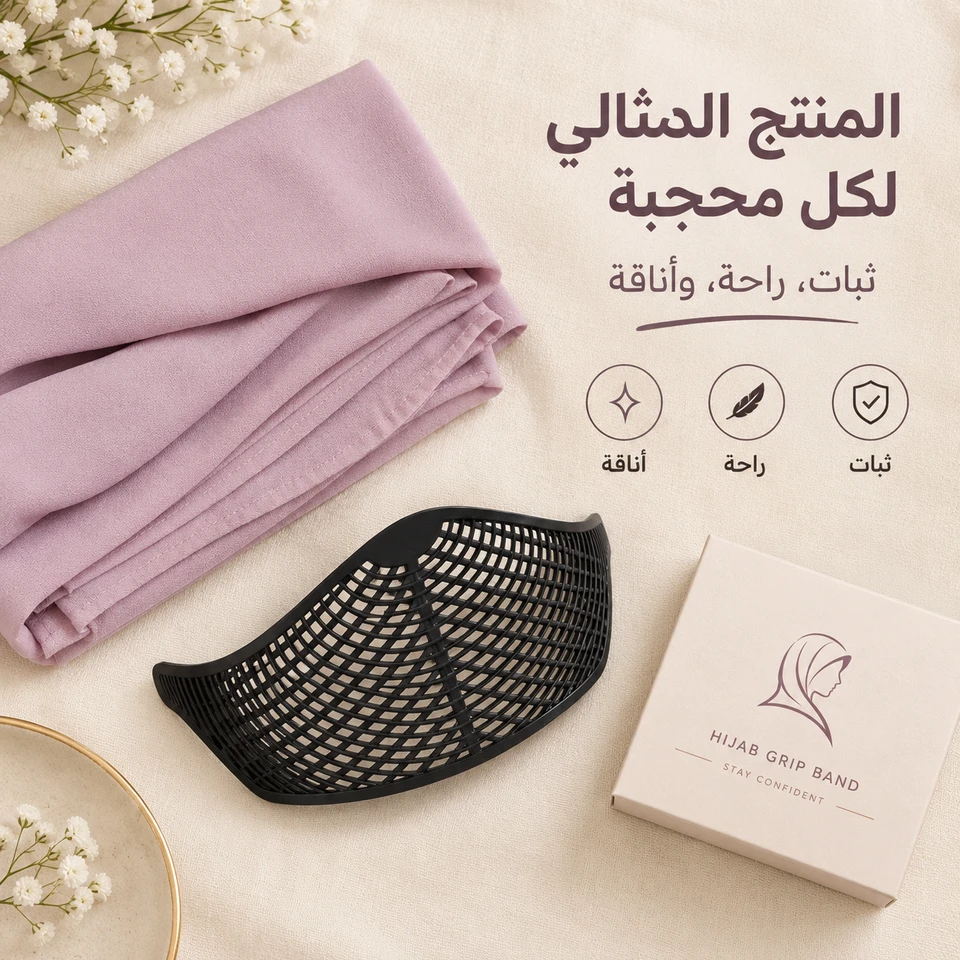طوق ثبات الحجاب السيليكوني | مانع انزلاق الحجاب  Silicone Hijab Anti-Slip Grip Band