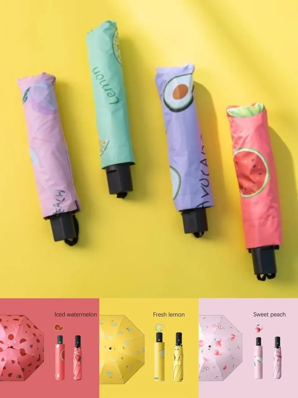 مظلات بتصميم نمط الفواكه