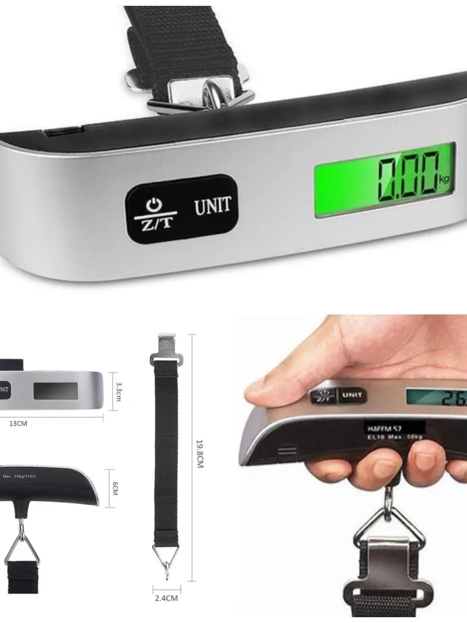 ميزان الأمتعة الرقمي المحمول - بسعة تصل إلى 50 كجم