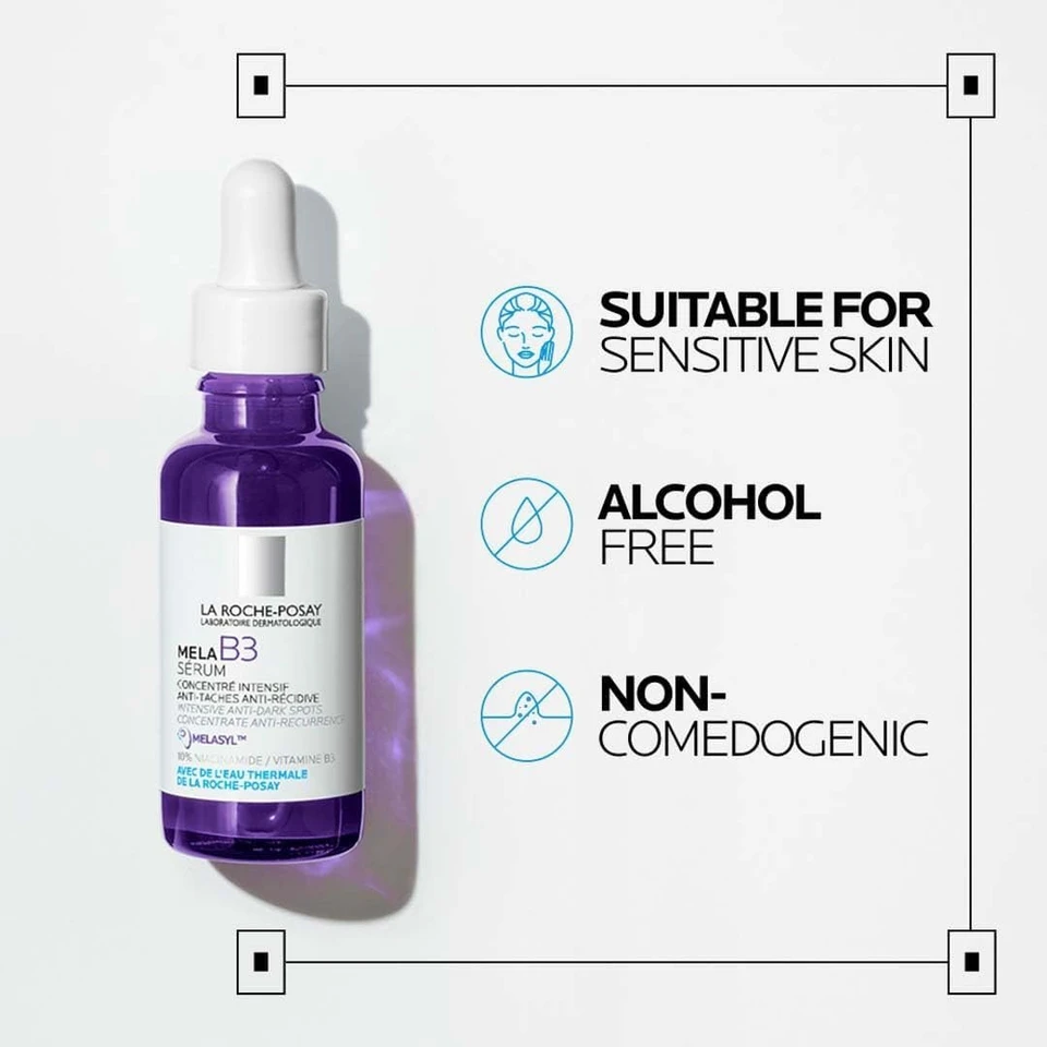 La Roche-Posay Mela B3 Niacinamide Face Serum; Dark Spot Corrector with Melasyl Anti-Aging Technology; Treats Pigmentation; Sun Spots, and Acne Marks for All Skin Types 30ML