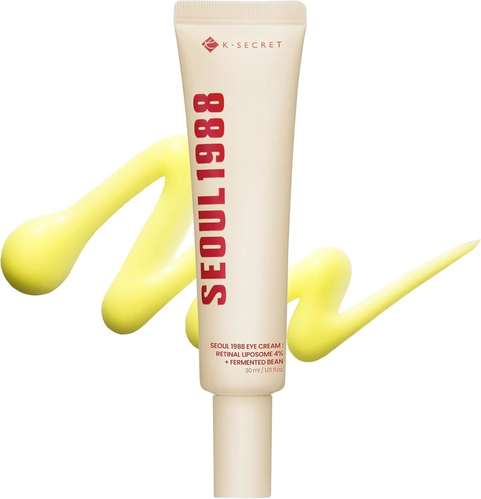 K-SECRET SEOUL 1988 Retinal Eye Cream – Formulated with Advanced Retinal Liposome 4% and Fermented Bean for Dark Circles and Fine Line Care | Korean Skincare, 30ml