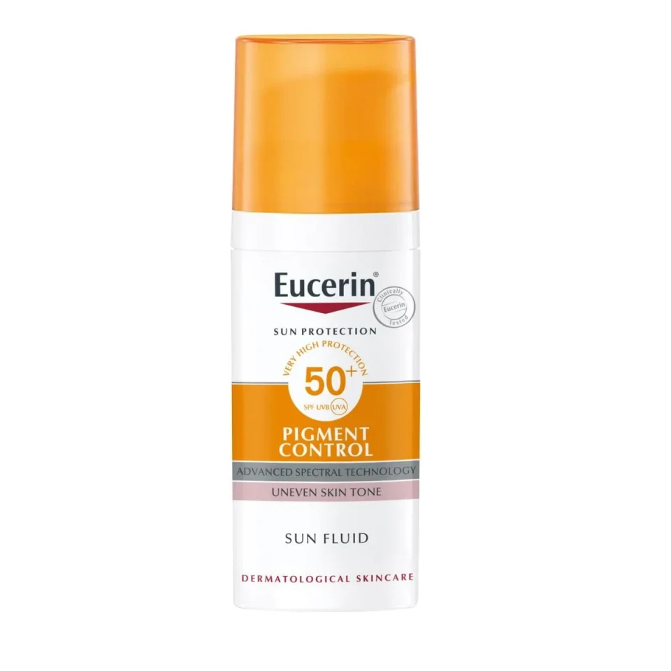 Eucerin Pigment Control LSF 50+ Sun Fluid, 50 ml Solution | Sun protection for the face with very high UVA/UVB filters, thiamidol effectively softens pigment spots, ultra-light texture