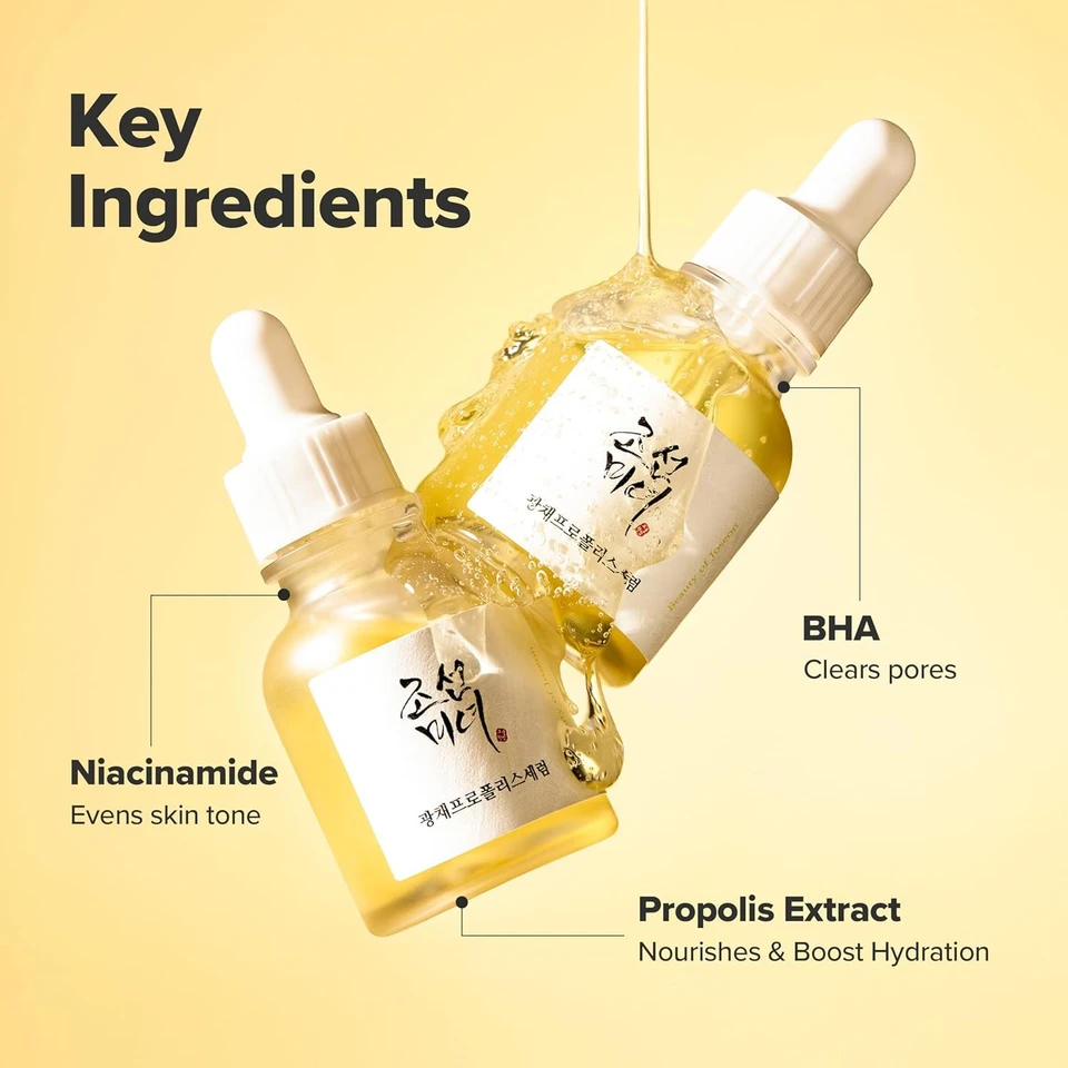 Beauty of Joseon Glow Serum Propolis and Niacinamide for Radiant Skin Uneven Tone for All Skin Type Moisturizing Hydrating Korean Skincare for Men and Women 30ml