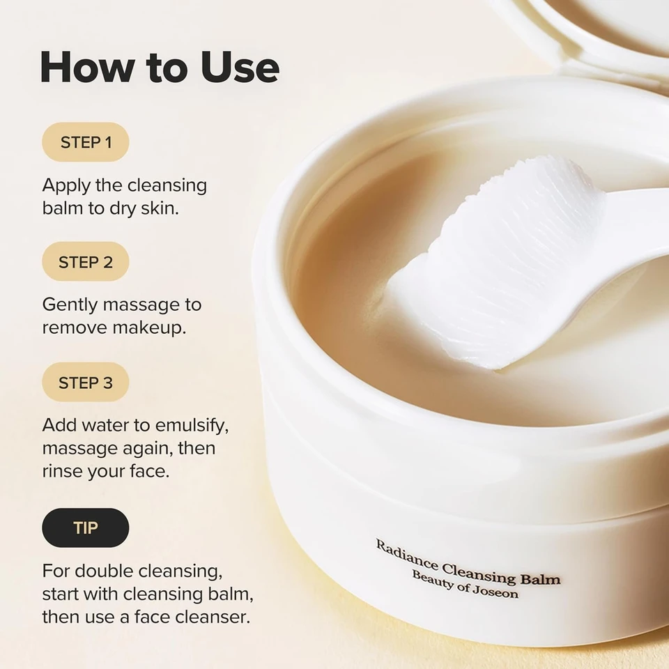 Beauty of Joseon Radiance Cleansing Balm Makeup, Sunscreen, Pore Cleanser for Sensitive Acne Skin. Korean Skincare for Men and Women 100ml