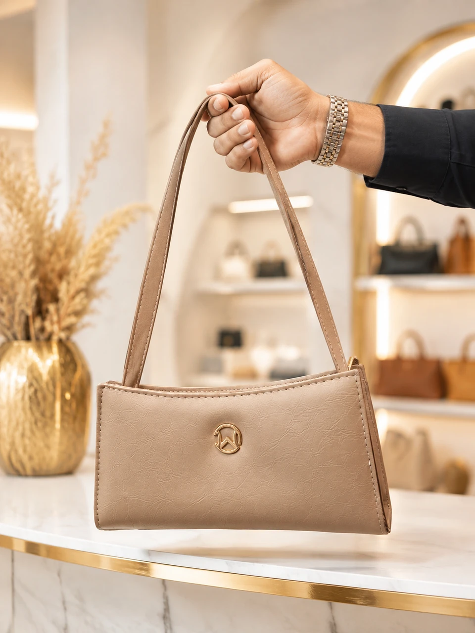 حقيبة يد نسائية مستطيلة أنيقة بحزام طويل 🩵👜