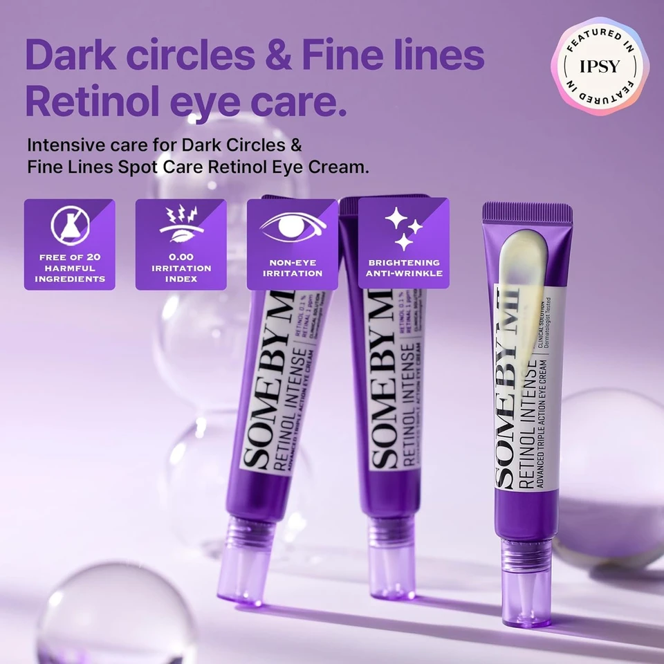 Some By Mi Retinol Intense Advanced Triple Action Eye Cream | 30ml | Mild Overnight Korean Anti-Aging Eye Cream | for Dark Circles & Fine Lines