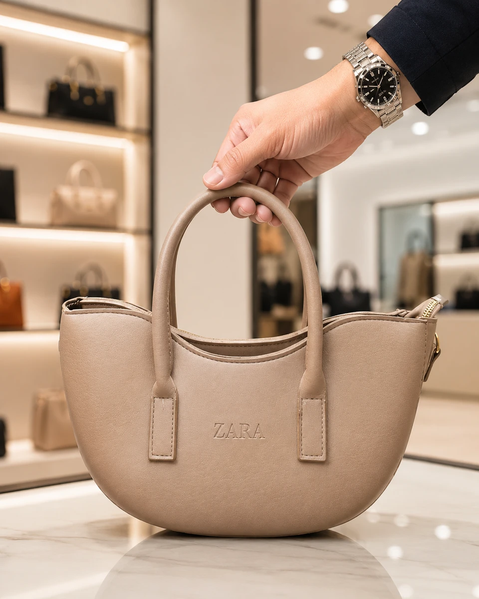 حقيبة هلال نسائية ZARA بتصميم أنيق 🤎✨