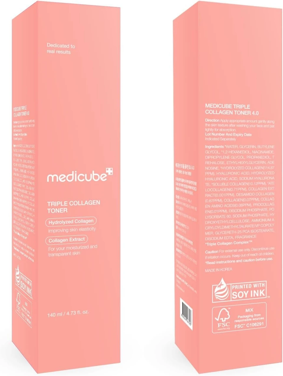 medicube Triple Collagen Toner - Hydrolyzed, Atelo, & Soluble Collagen for Deep Hydration & Plump Skin - Fast-Absorbing Formula for All-Day Suppleness