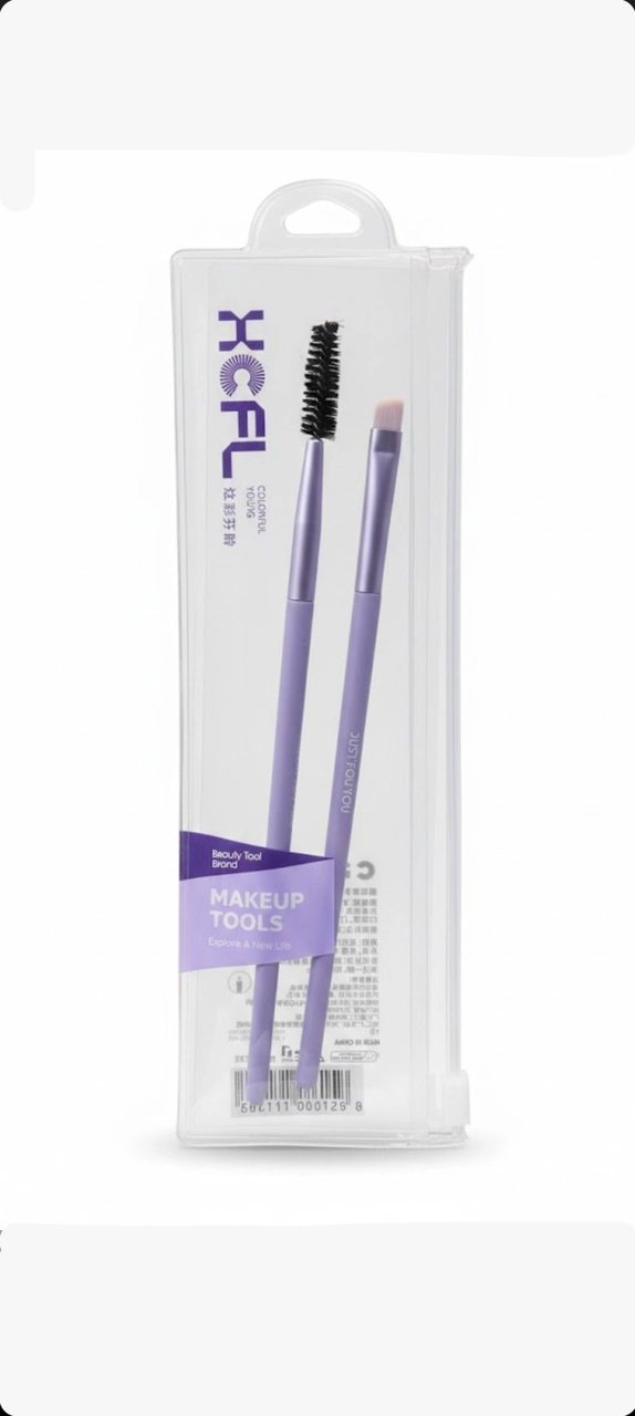 فرشاة حواجب مزدوجة مع مشط – شركة XFLDual Eyebrow Brush & Spoolie – XFL