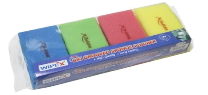 وايبكس اسفنج ملون كبير 4 قطع محفور  