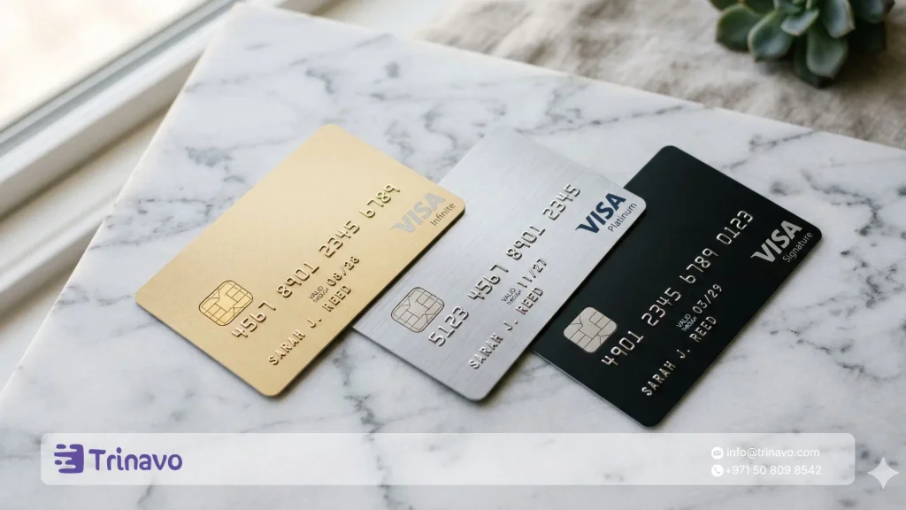 أنواع بطاقات visa card
