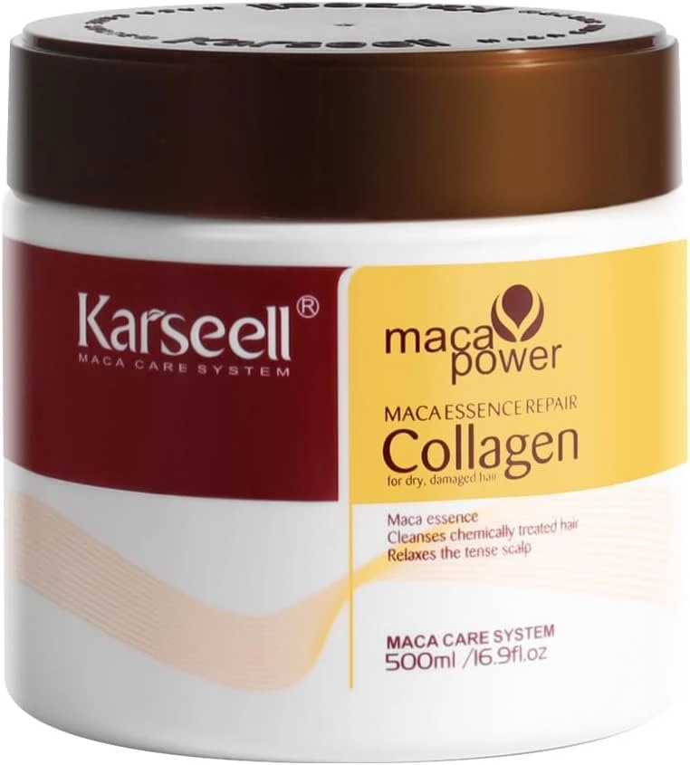 Karseell Hair Mask Deep Repair Treatment for Smooth, Soft Hair 500ml | With Collagen and Argan Oil, Helps Hydrate Hair, Control Frizz, and Leave Hair Soft & Shiny for Dry Damaged Hair