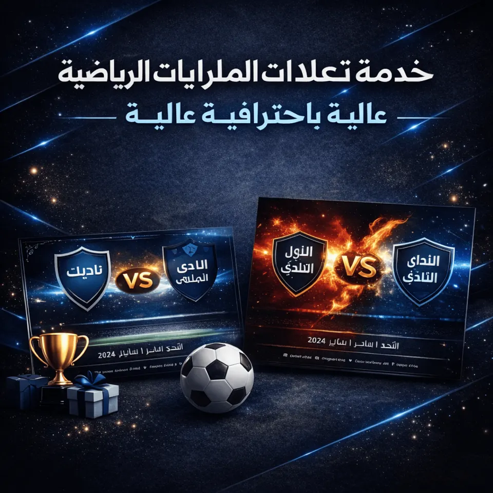 خدمة تصميم إعلانات المباريات الرياضية باحترافية عالية