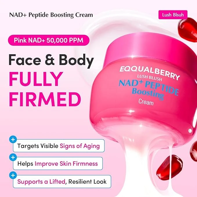 EQQUALBERRY NAD Peptide Boosting Cream 50 ml – Hydrating & Barrier-Supporting Moisturizer with NAD, Peptides & Ceramides, Daily Skin Comfort & Vitality Support
