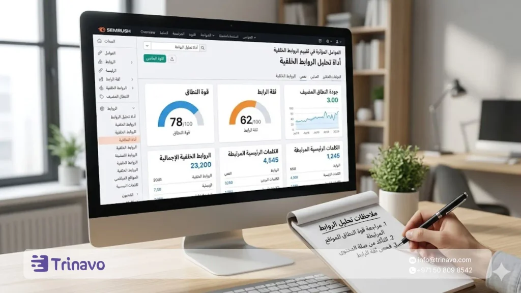 العوامل المؤثرة في تقييم الروابط الخلفية