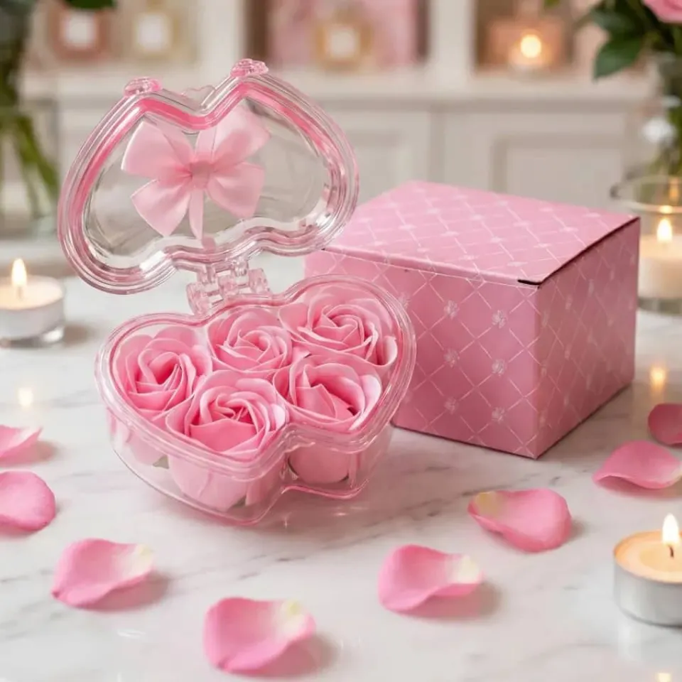 🌸 قلب الورد الجوري الزهري 🌸