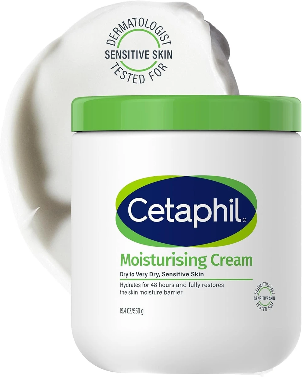 Cetaphil Moisturizing Cream | Face & Body Moisturizer for Men & Women | For Normal To Dry Sensitive Skin 550g