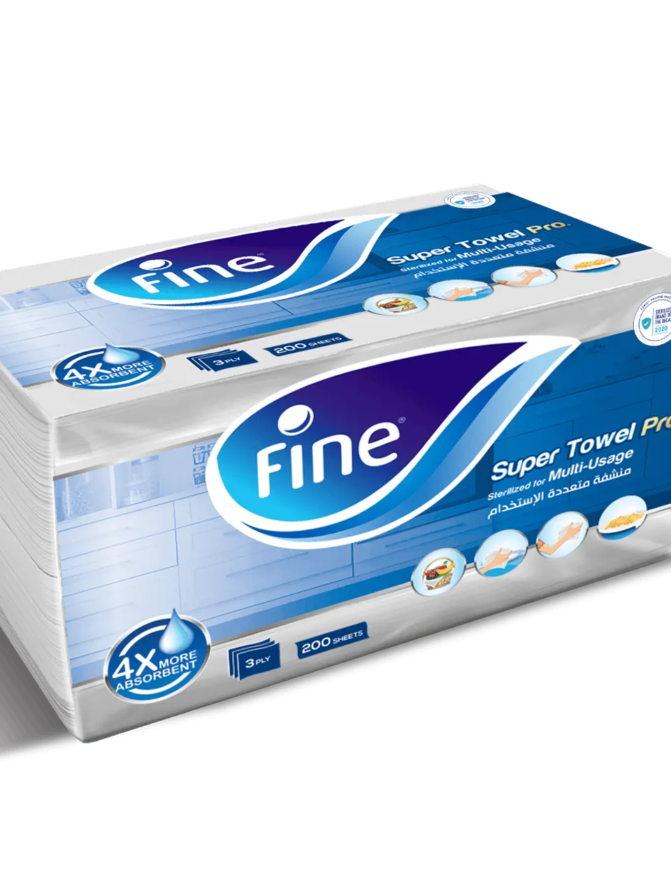 فاين ورق تنشيف 3 طبقة سوبر برو  200 قطعة