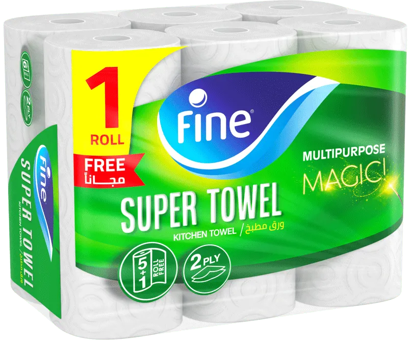 فاين ورق مطبخ سوبر طبقتين 5 + 1 رول