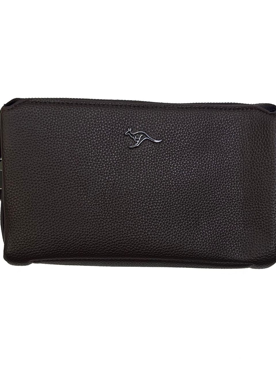 حقيبة جلد ذات قفل معدني