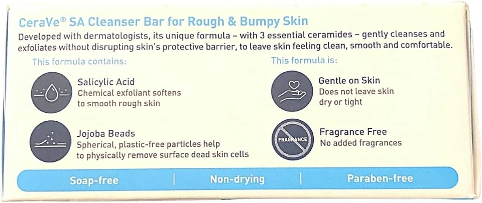CeraVe SA Cleanser Bar for Rough & Bumpy Skin 128g