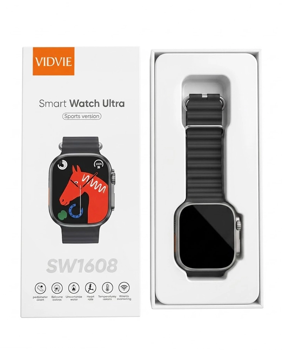 عرض سماعة ذكيه مع شاشة A9 (لون ابيض) + VIDVIE Smart Watch Ultra Orignal SW1608
