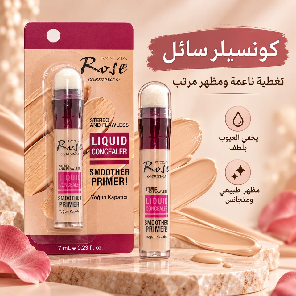 كونسيلر وبرايمر روز السائل ✨