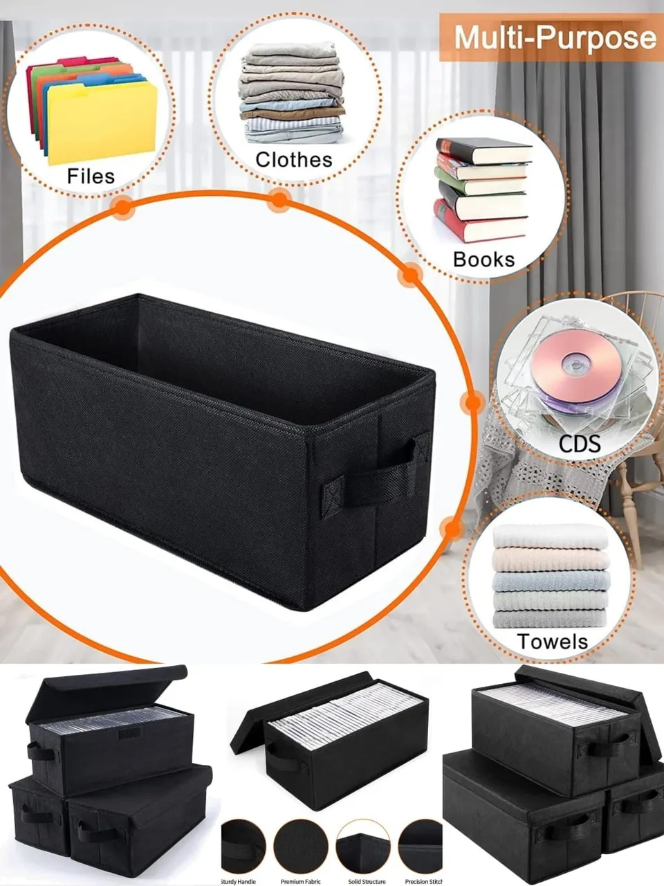 حقيبة تخزين 13.2 × 5.9 × 5.3 بوصة