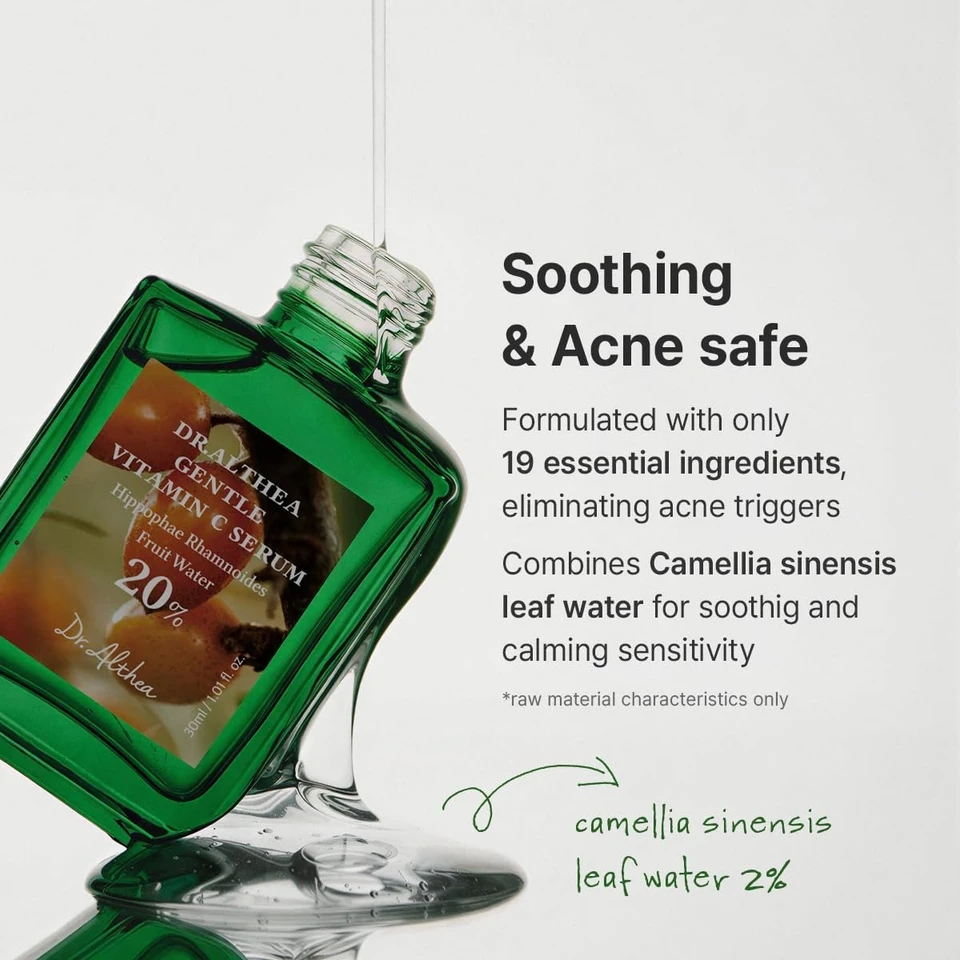 Dr.Althea Gentle Vitamin C Serum 20% 30ml | Benefits Skin Tone and Pigmentation | Gentle on Skin For Even Skin Tone | Korean Vegan Skincare for All Skin Types