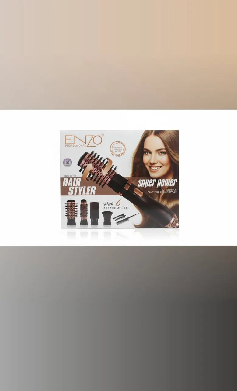 مصفف الشعر الهوائي مع 6 ملحقات من إنزو بروفيشنالENZO Professional Hair Styler 6 Attachments EN-746K