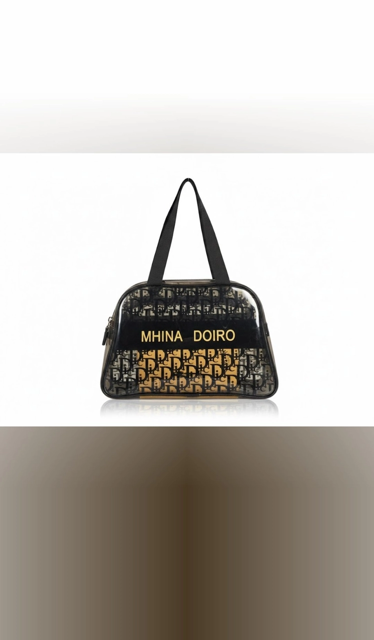 حقيبة مستحضرات تجميل شفافة سوداء – MHINA DOIRO