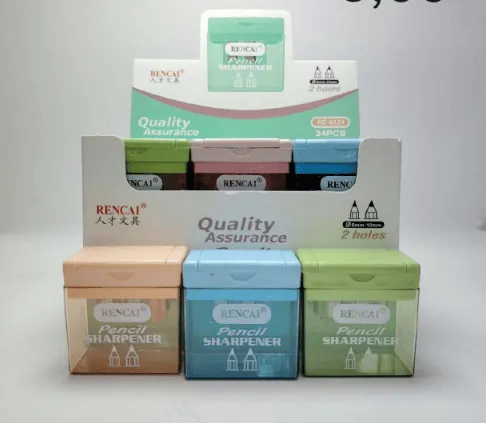  مبراة أقلام بفتحتين وغطاء