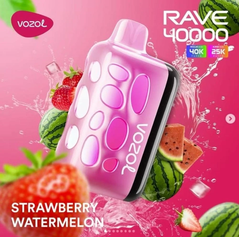  شيشة فوزول ريف 40K سحبة فراولة ركي VOZOL RAVE 40K Puffs STRAWBERRY WATERMELON