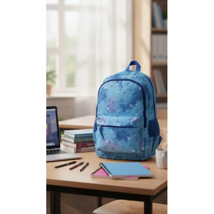 Casual backpack with a colorful pattern – sky blue 