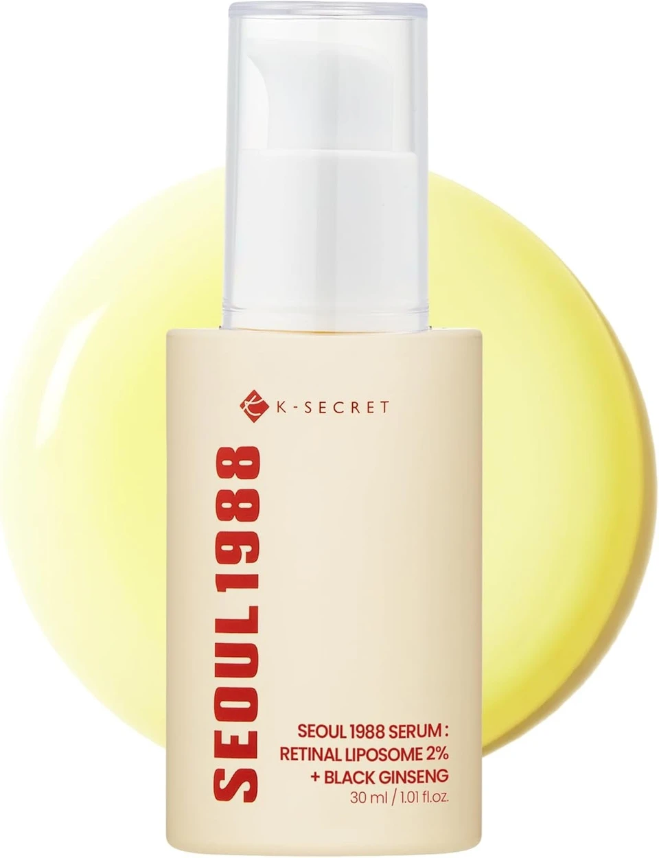 K-SECRET SEOUL 1988 Retinal Serum – Formulated with Advanced Retinal Liposome 2% and 58% Black Ginseng Extract | Fine Lines and Skin Texture Care Serum | Korean Skincare, 30ml