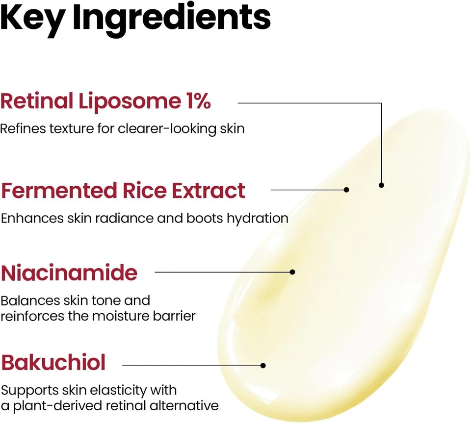 K-SECRET SEOUL 1988 Retinal Cream – Formulated with Advanced Retinal Liposome 1% and Fermented Rice Extract | Daily Fine Lines and Skin Texture Care | Korean Skincare, 50ml