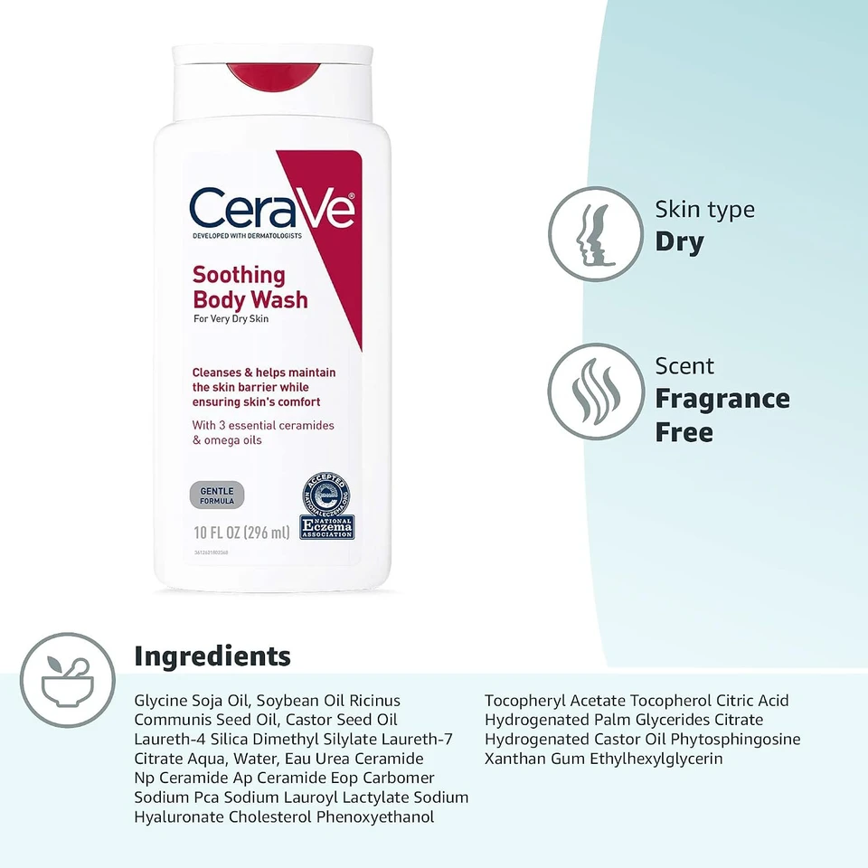 cerave soothing body wash 296ml